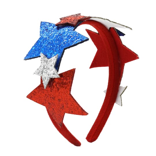Red, White &#x26; Blue Glitter Star Headband by Celebrate It&#x2122;